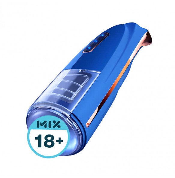 Secwell - Bull King Thrusting Rotating Interactive Moaning Masturbator Cup (Chargeable - Blue)